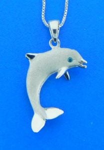 denny wong white gold dolphin pendant