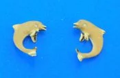 14k yellow gold denny wong dolphin post earrings