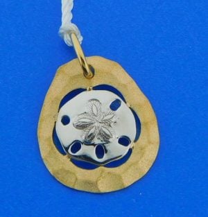 2-tone sand dollar pendant 14k denny wong