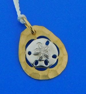 2-tone sand dollar pendant 14k denny wong