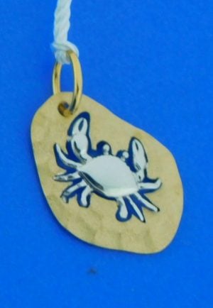 denny wong 2-tone crab pendant 14k