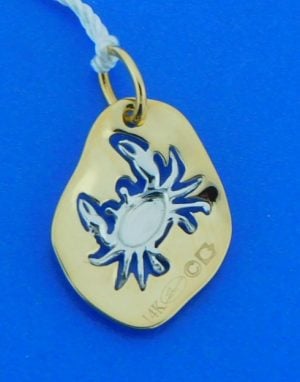 denny wong 2-tone crab pendant 14k