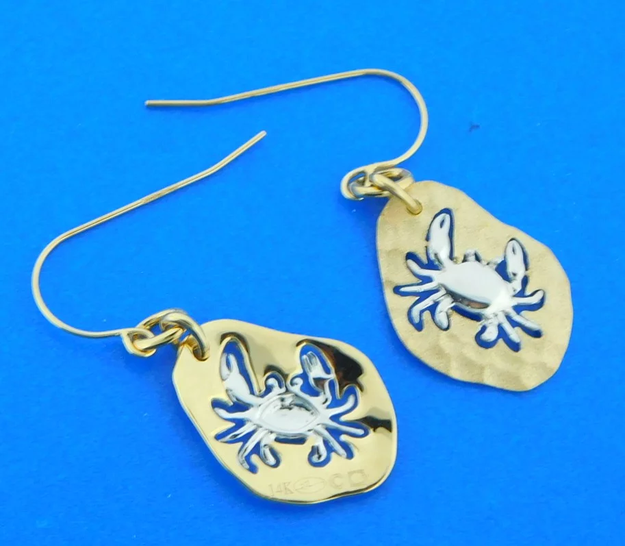Denny Wong Crab Dangle Earrings, 14k 2-Tone - Image 2