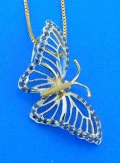 14k butterfly pendant