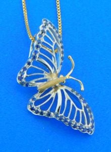 14k butterfly pendant