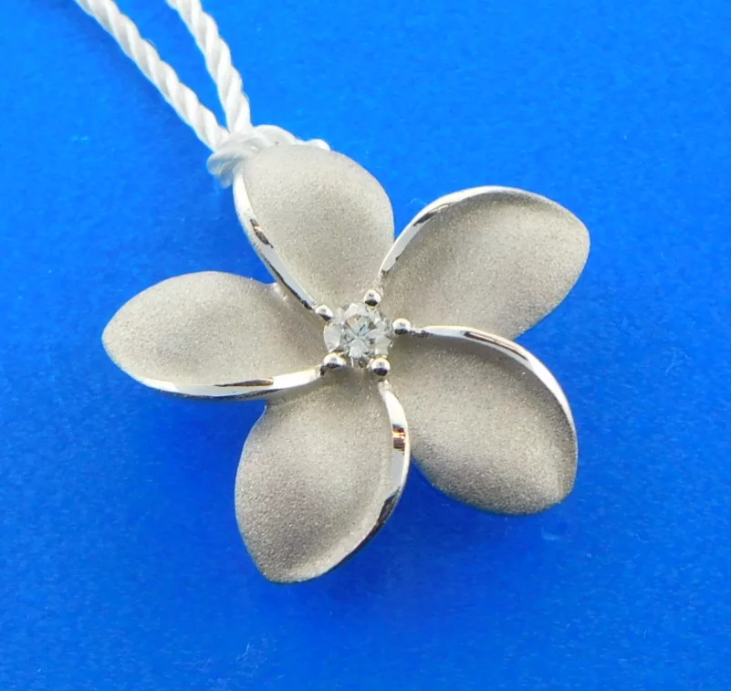 14k denny wong plumeria slide white gold