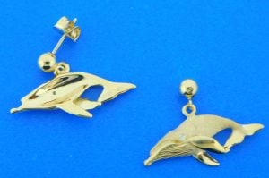 humpback whale earrings 14k denny wong