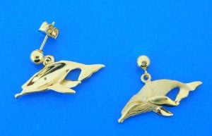 humpback whale earrings 14k denny wong