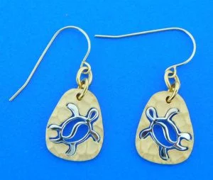 14k denny wong sea turtle earrings