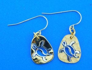 14k denny wong sea turtle earrings