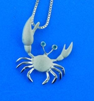 14k white gold crab pendant denny wong