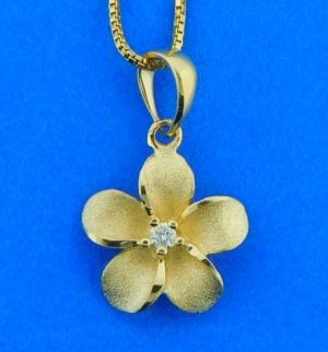 14k denny wong yellow gold plumeria pendant