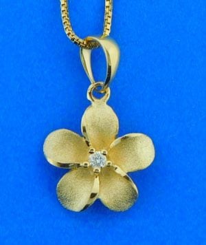 14k denny wong yellow gold plumeria pendant