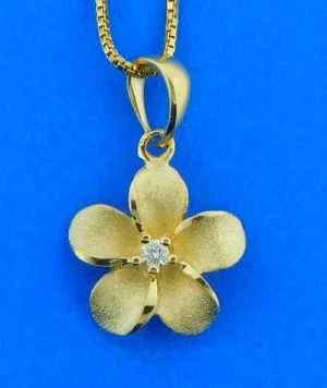 14k denny wong yellow gold plumeria pendant