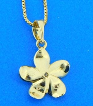 14k denny wong yellow gold plumeria pendant