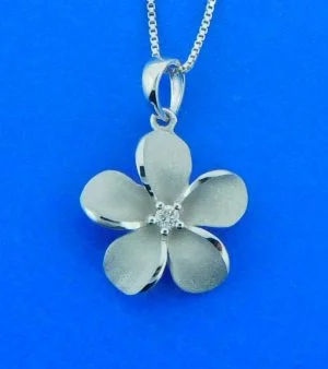 14k white gold denny wong plumeria pendant