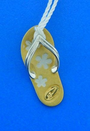 14k flip flop denny wong pendant 2-tone