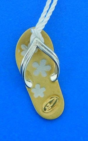 14k flip flop denny wong pendant 2-tone