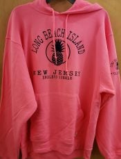 LBI Adult Pineapple Hoodie ,Neon Pink, Long Beach Island