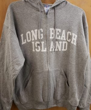 long beach island zipper hoodie grey