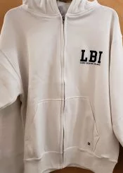 LBI Zipper Hoodie Adult, White Anchor