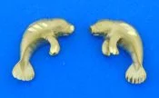 manatee earrings 14k yellow gold