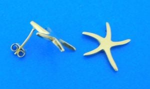 14k starfish earrings yellow gold