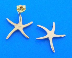 14k rose gold starfish earrings