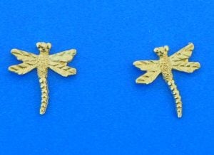 14k dragonfly post earrings