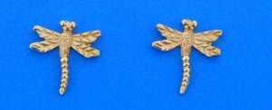 14k dragonfly post earrings