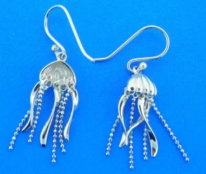 sterling silver jellyfish earrings