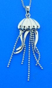 sterling silver jellyfish pendant