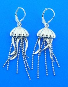 Jellyfish Earrings, Sterling Silver