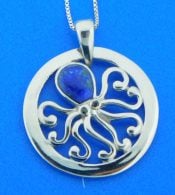 sterling silver octopus pendant