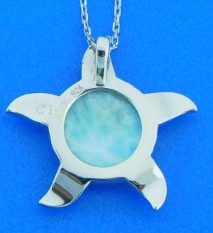 sterling silver starfish larimar pendant