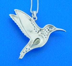 sterling silver hummingbird crystal pendant