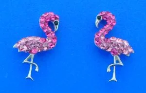 sterling silver flamingo earrings