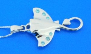 sterling silver manta ray pendant