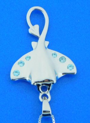 sterling silver manta ray pendant