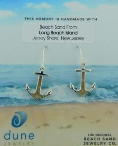 anchor earrings lbi beach sand dune jewelry