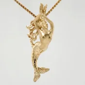 14k steven douglas goldie mermaid pendant