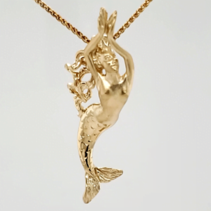 14k steven douglas goldie mermaid pendant
