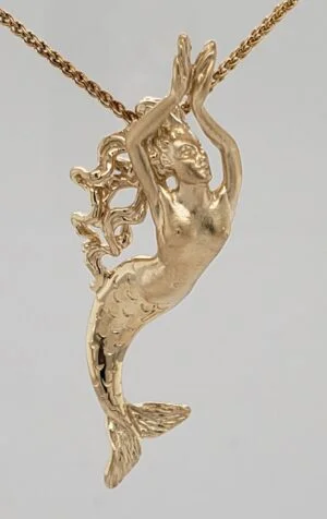 14k steven douglas goldie mermaid pendant