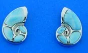 sterling silver nautilus shell earrings