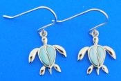 honu sea turtle earrings sterling silver & larimar