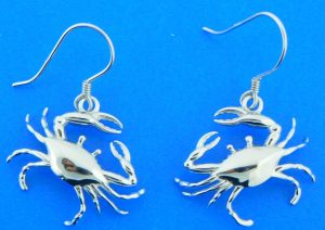 sterling silver crab earrings