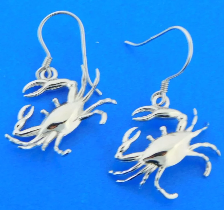 Crab Earrings, Sterling Silver 2 sterling silver crab earrings