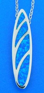 sterling silver surfboard pendant