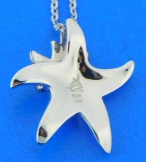 sterling silver and 14k gold starfish