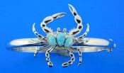 sterling silver blue crab larimar bangle bracelet